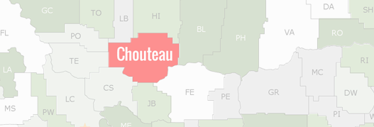Chouteau County Map